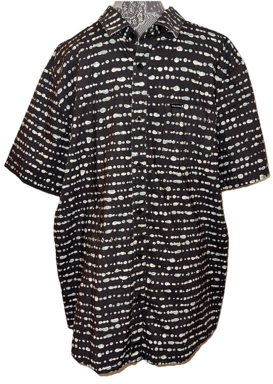 2XL Volcom Button Up Down Hawaiian Camp Outdoor Skate Shirt XXL Beach Graphic